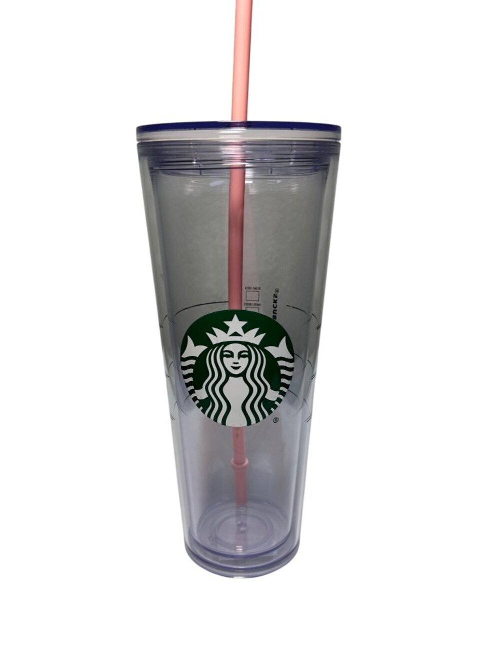 Starbucks Venti Clear Cold Cup Tumbler With Pink Straw 24oz BPA-Free Acrylic